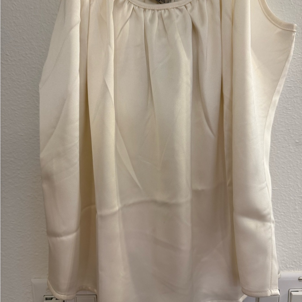 Rachel Zoe Cream Gathered Blouse